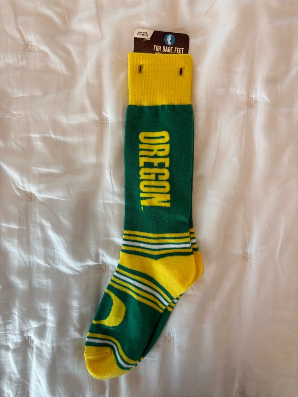 Oregon Green & Yellow Team Athletic Crew Socks